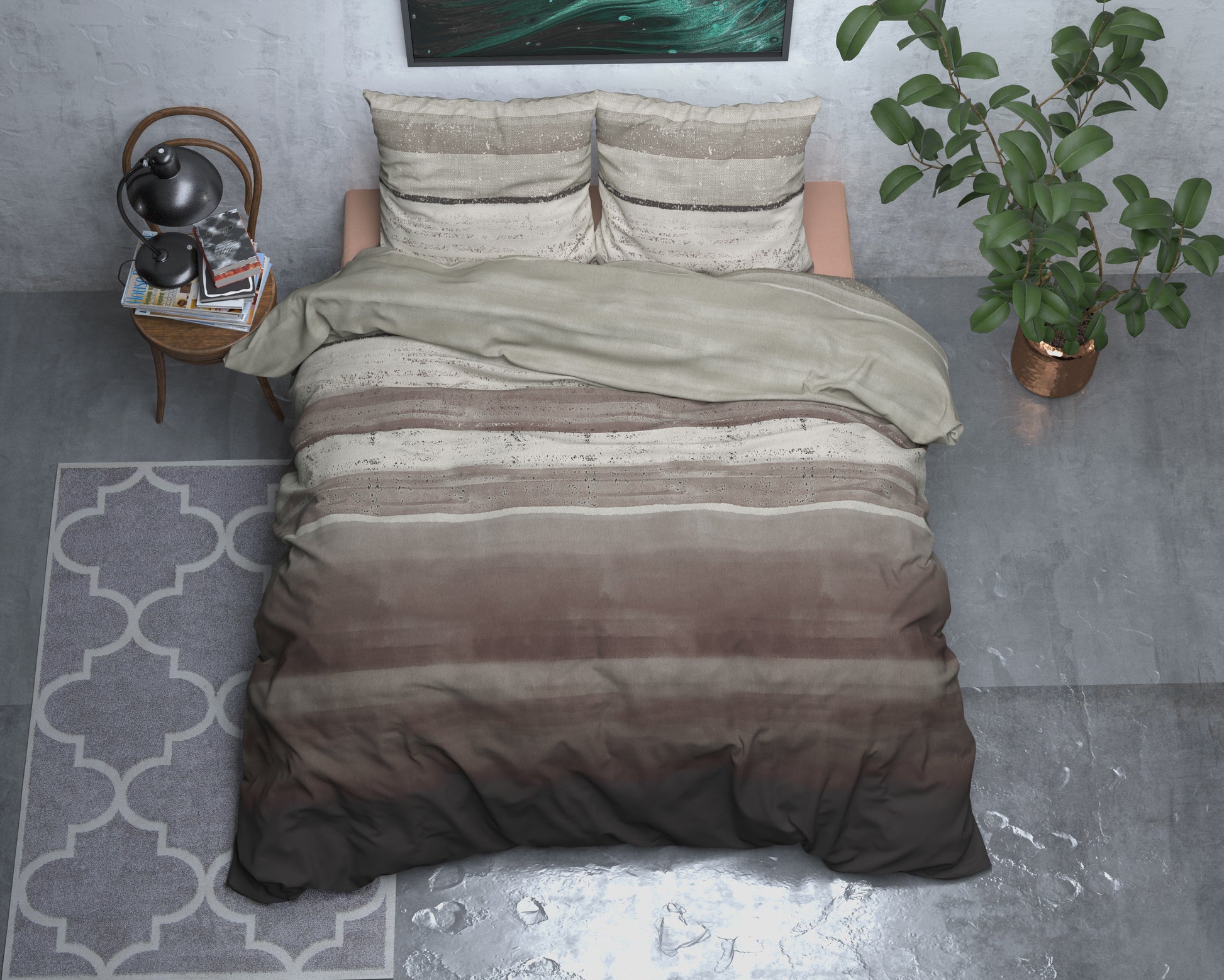 Dekbedovertrek Flanel Marcus Taupe 