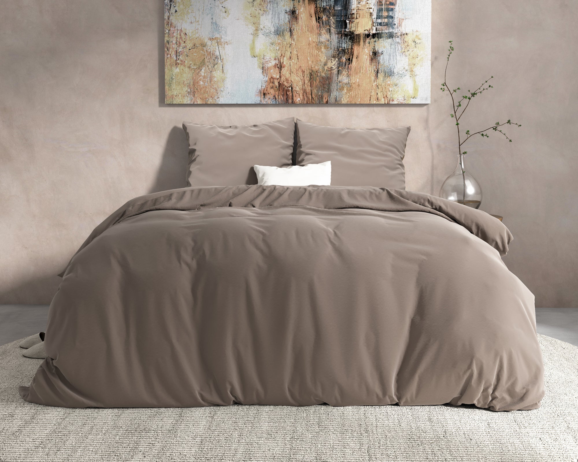 Dekbedovertrek Flanel Mendez -Taupe 