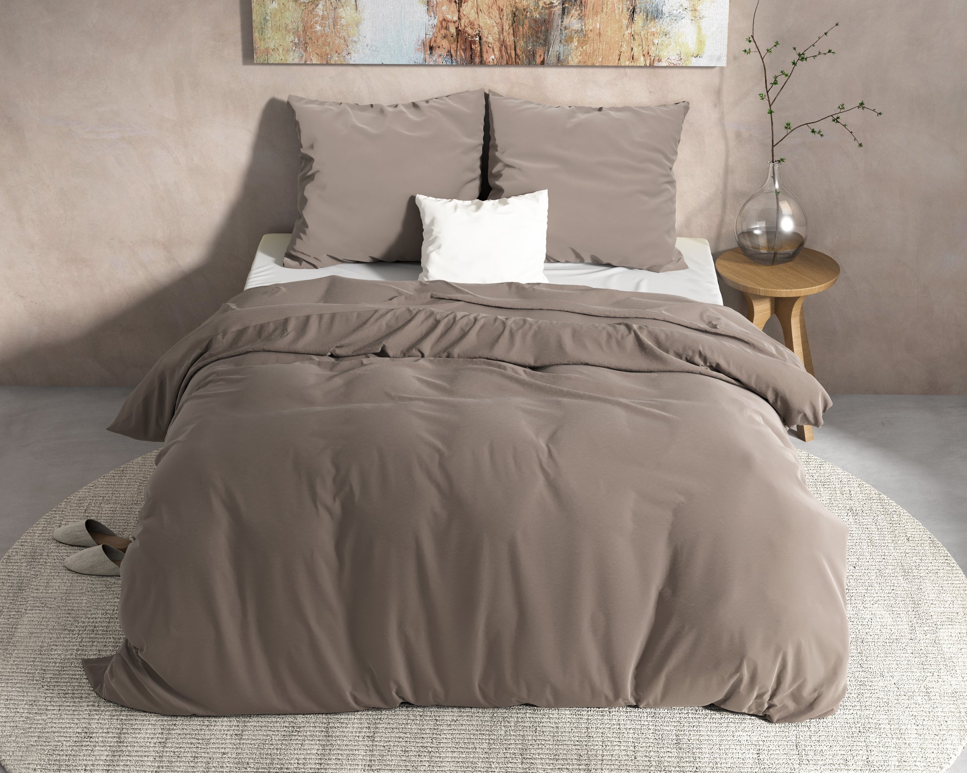 Dekbedovertrek Flanel Mendez -Taupe 