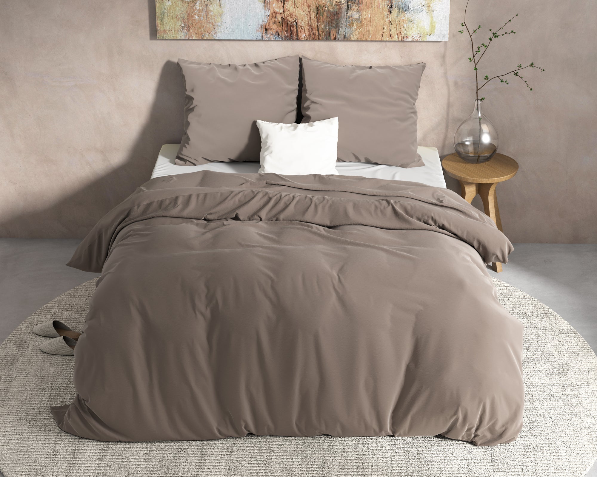 Dekbedovertrek Flanel Mendez -Taupe 