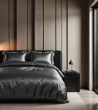 Dekbedovertrek Glossy satijn Anthracite