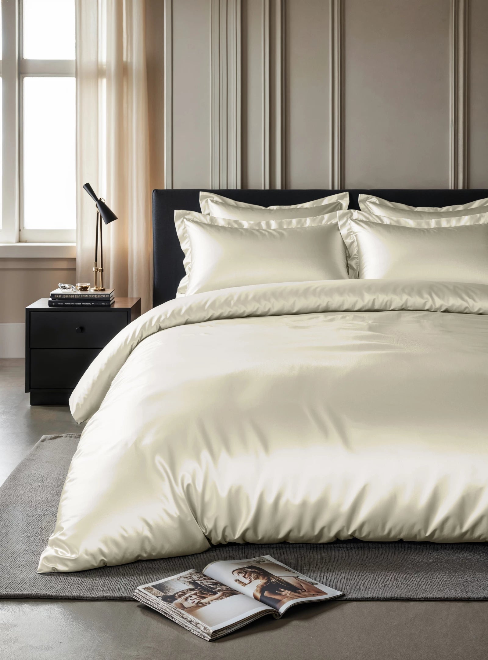 Dekbedovertrek Glossy satijn creme 