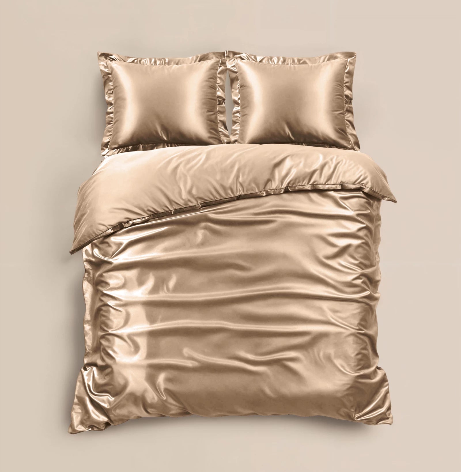 Dekbedovertrek Glossy satijn taupe 