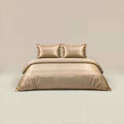 Dekbedovertrek Glossy satijn taupe 