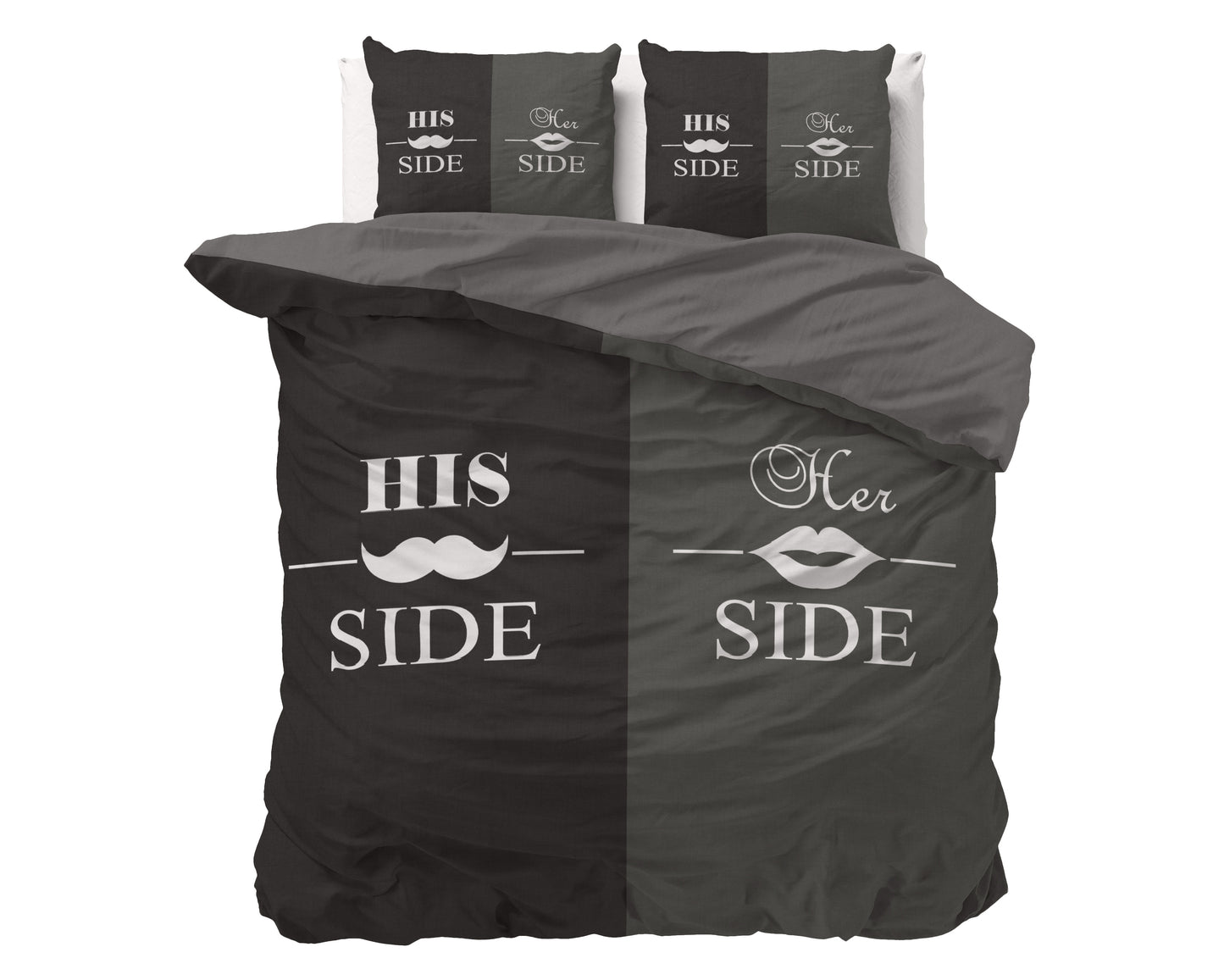 Dekbedovertrek His and Her side 3 Zwart 