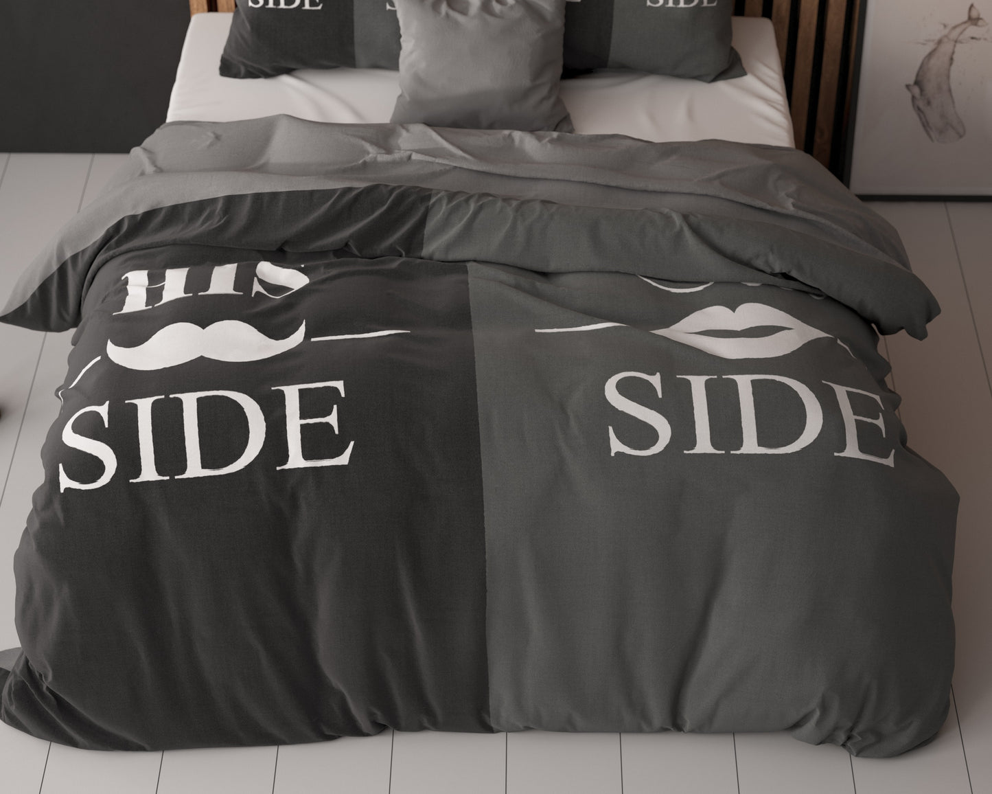 Dekbedovertrek His and Her side 3 Zwart 