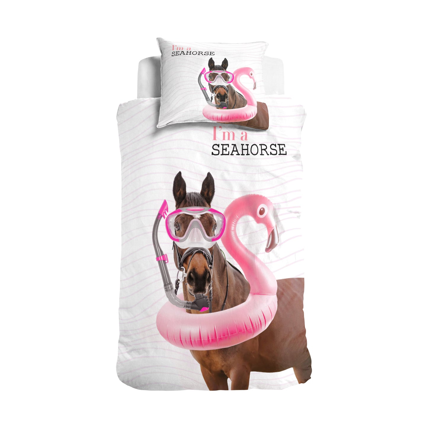 Dekbedovertrek I'm a Seahorse Wit 