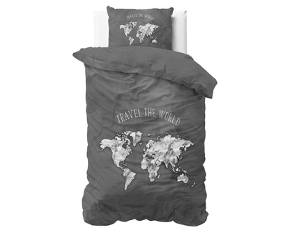 Dekbedovertrek Marble World Antraciet 
