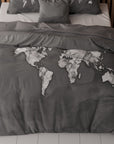 Dekbedovertrek Marble World Antraciet 