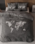 Dekbedovertrek Marble World Antraciet 