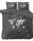 Dekbedovertrek Marble World Antraciet 