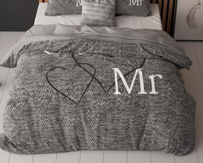 Dekbedovertrek Mr and Mrs 3 anthracite 