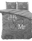 Dekbedovertrek Mr and Mrs 3 anthracite 