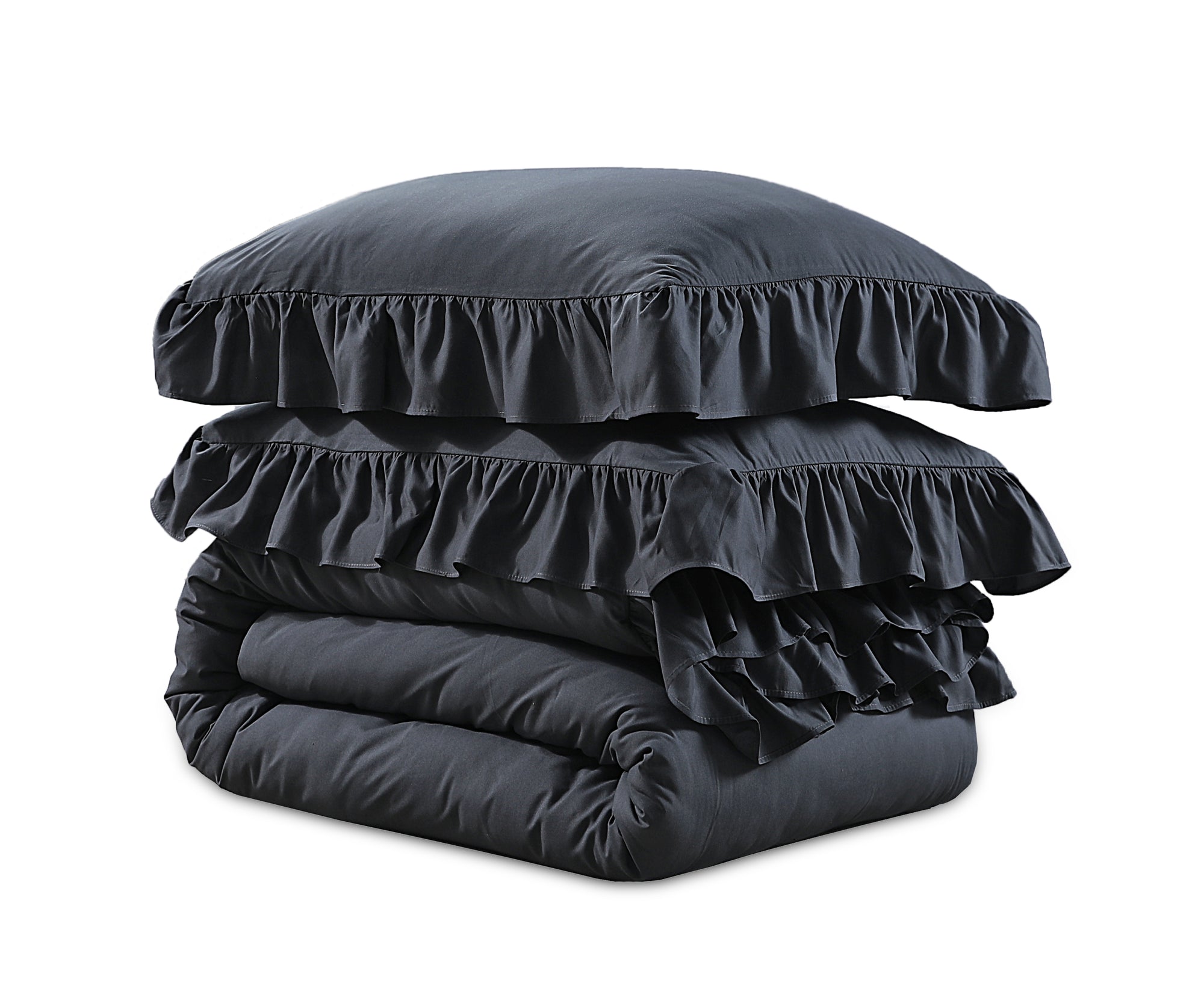 Dekbedovertrek Ruffles Antraciet