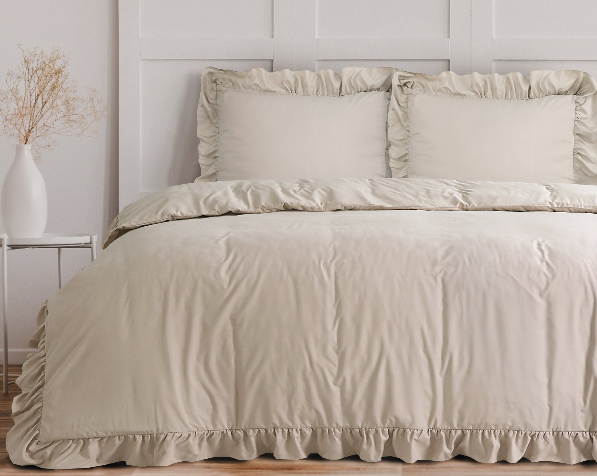 Dekbedovertrek Ruffles Taupe