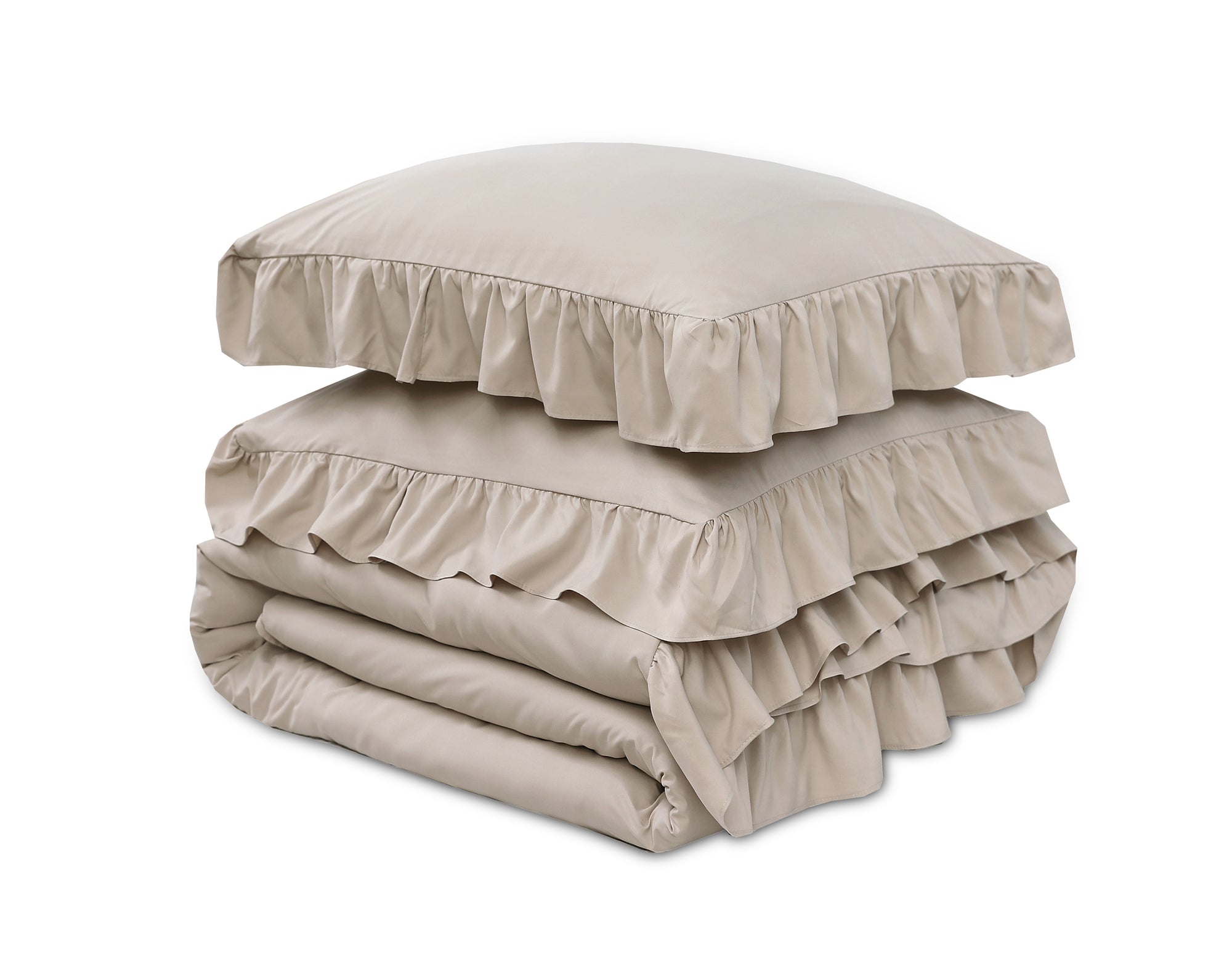 Dekbedovertrek Ruffles Taupe