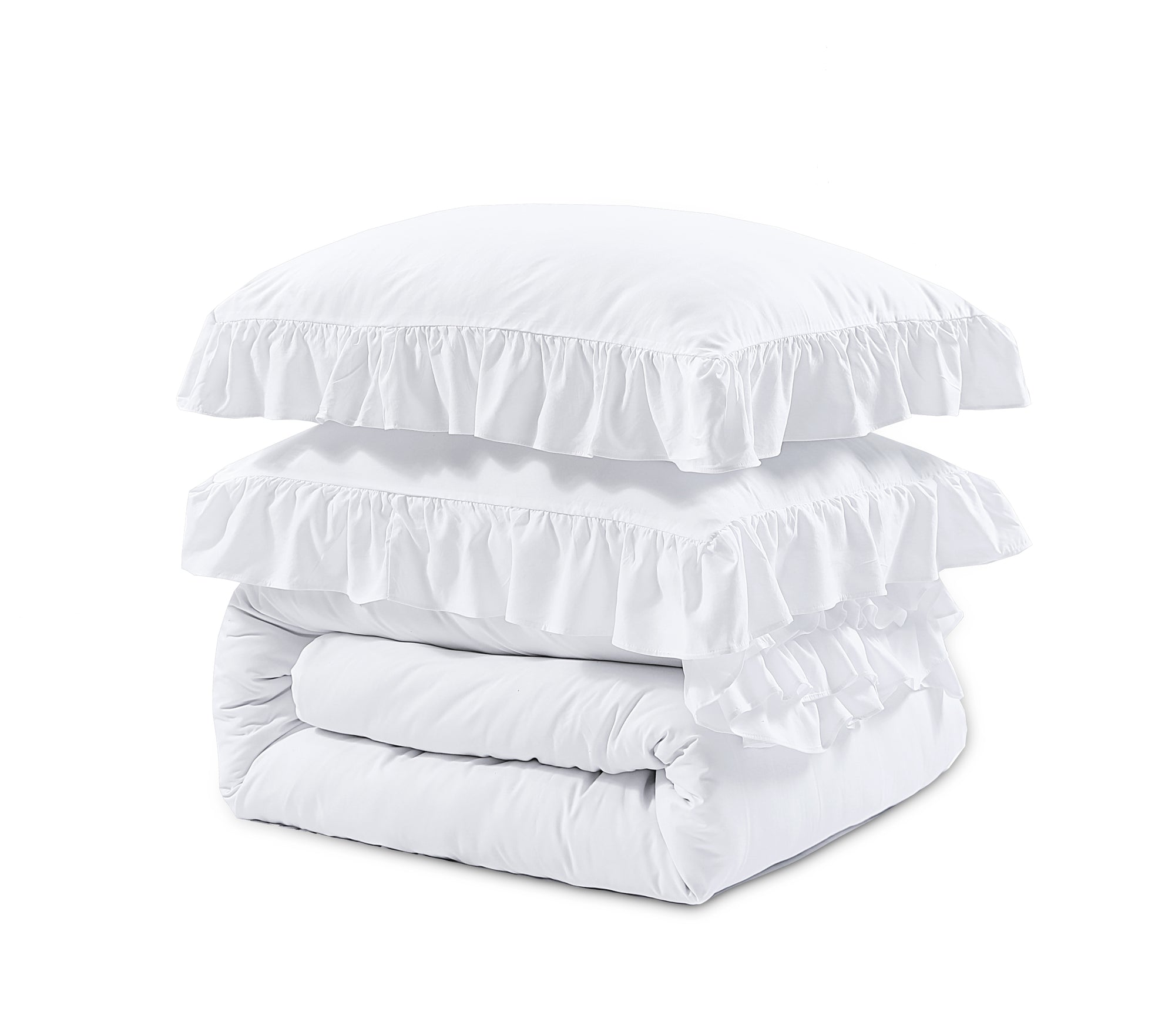 Dekbedovertrek Ruffles wit 
