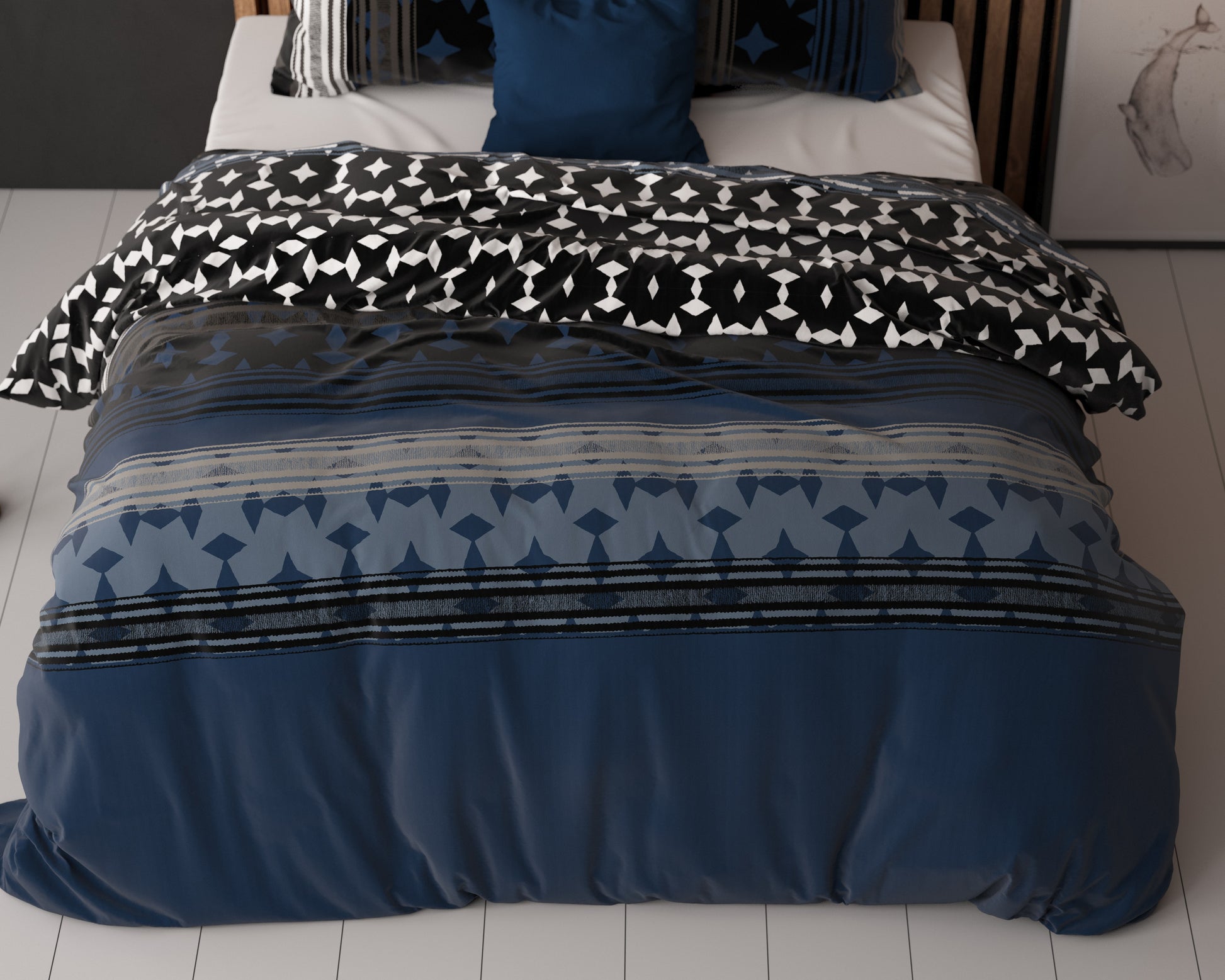 Dekbedovertrek Scanda Navy 