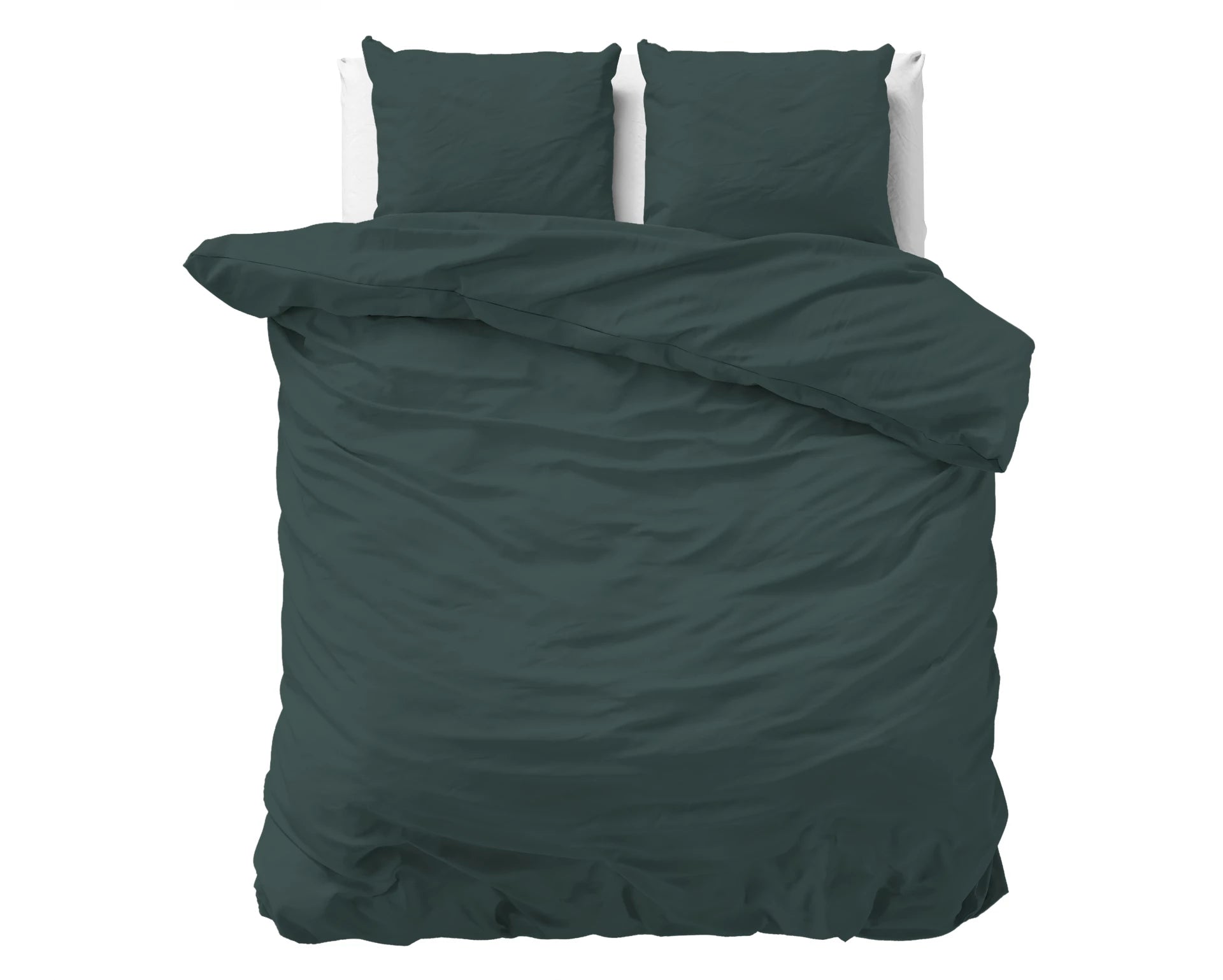 Dekbedovertrek Stone Washed Donker groen 