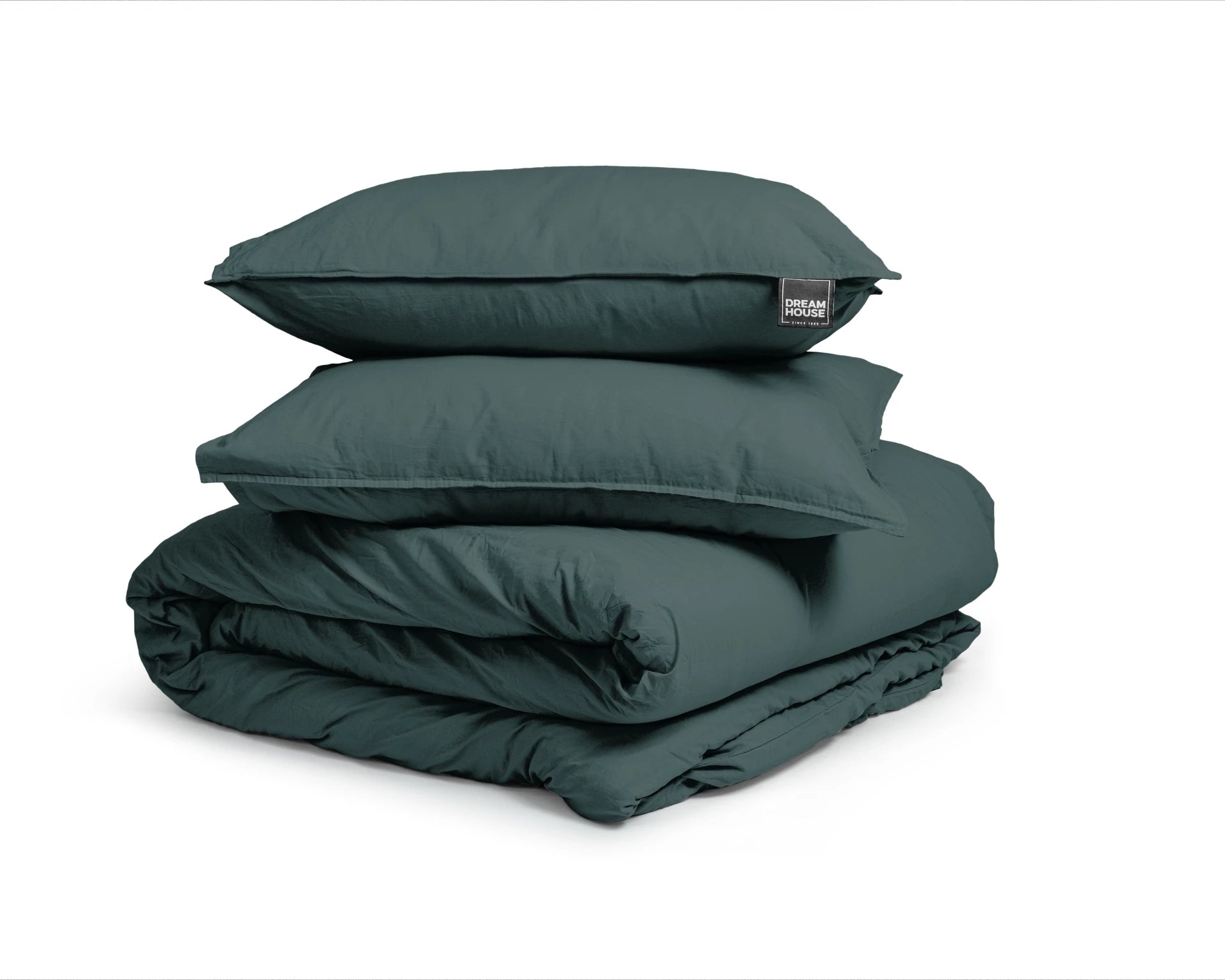 Dekbedovertrek Stone Washed Donker groen 