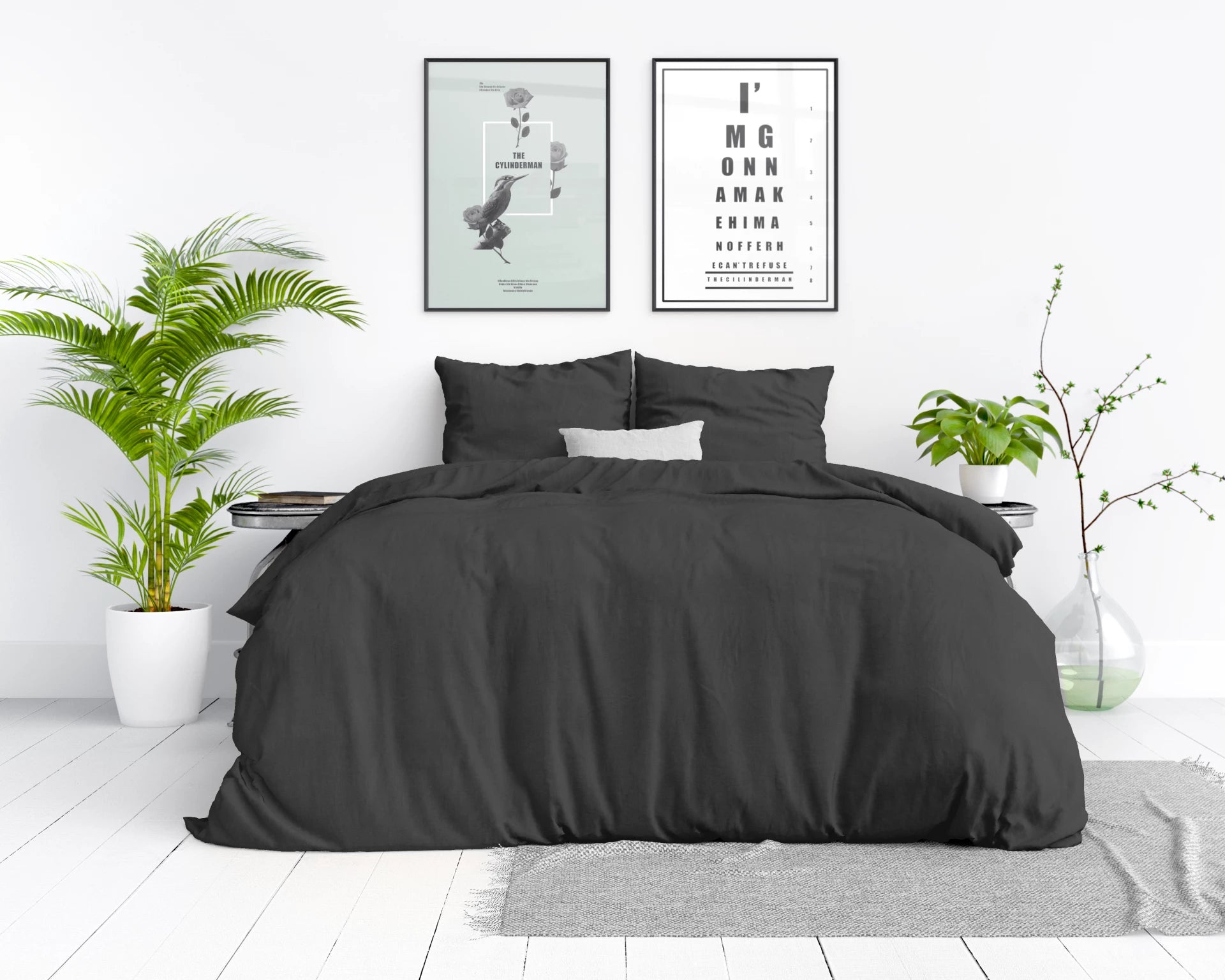 Dekbedovertrek Stone Washed Zwart 