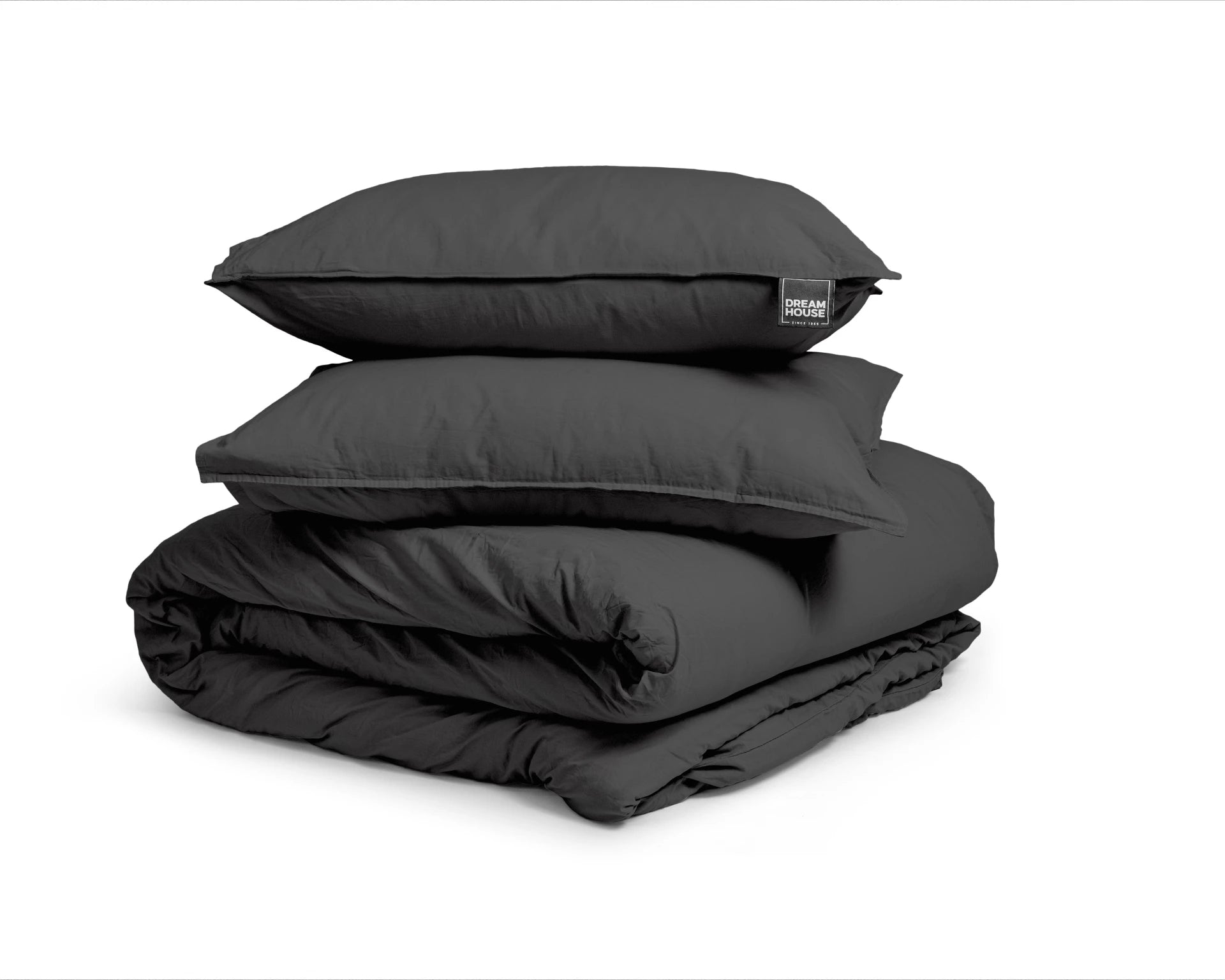 Dekbedovertrek Stone Washed Zwart 