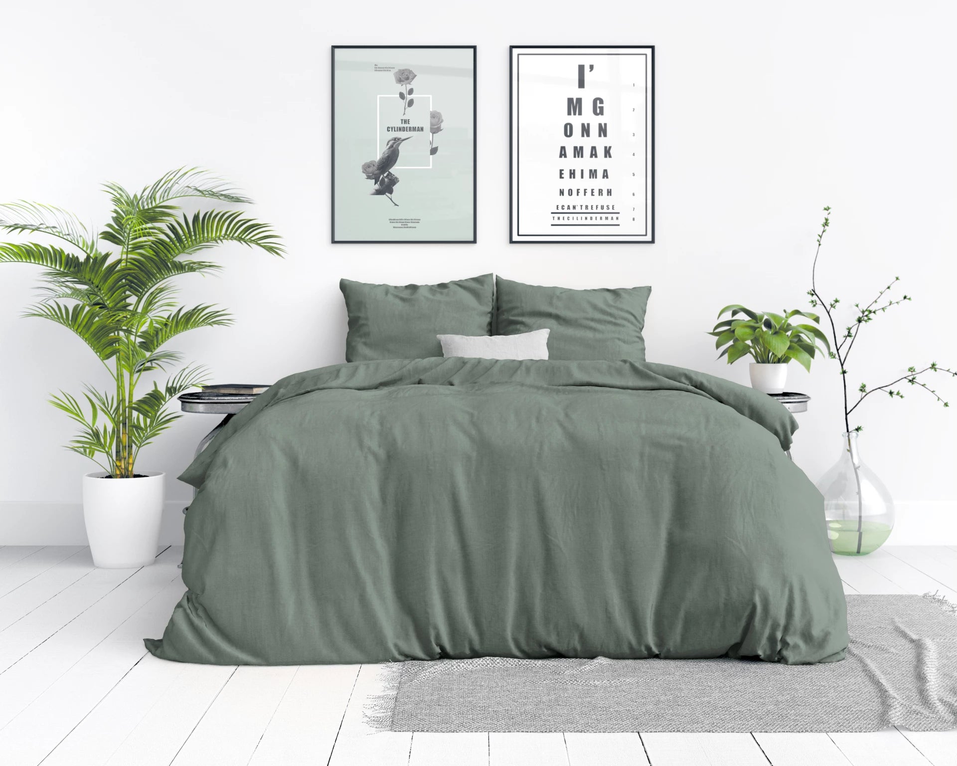 Dekbedovertrek Stone Washed groen 