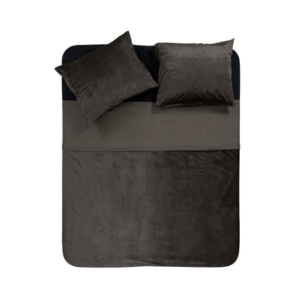 Dekbedovertrek Velvet Piping Deep Taupe 