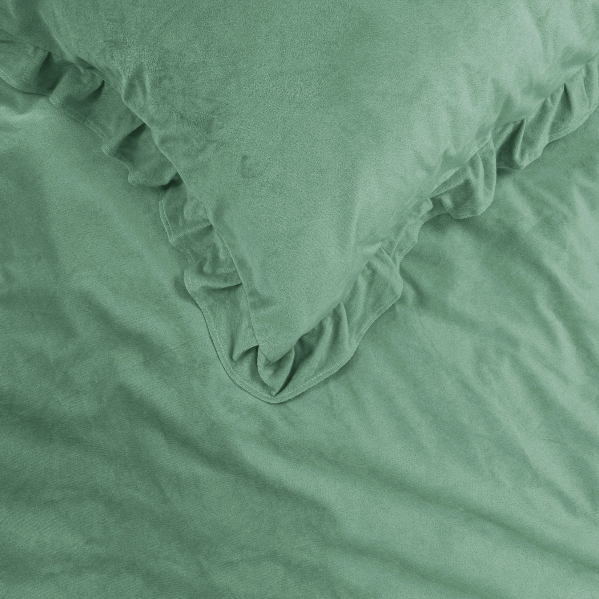 Dekbedovertrek Velvet Ruffles Granite Green 