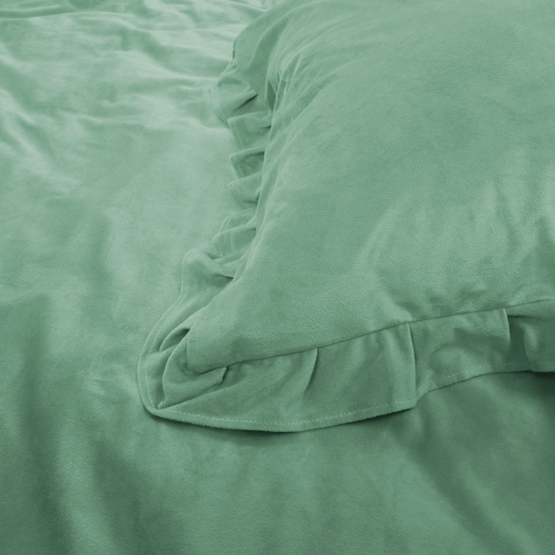 Dekbedovertrek Velvet Ruffles Granite Green 