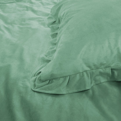 Dekbedovertrek Velvet Ruffles Granite Green 