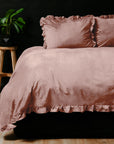 Dekbedovertrek Velvet Ruffles Oud Roze 