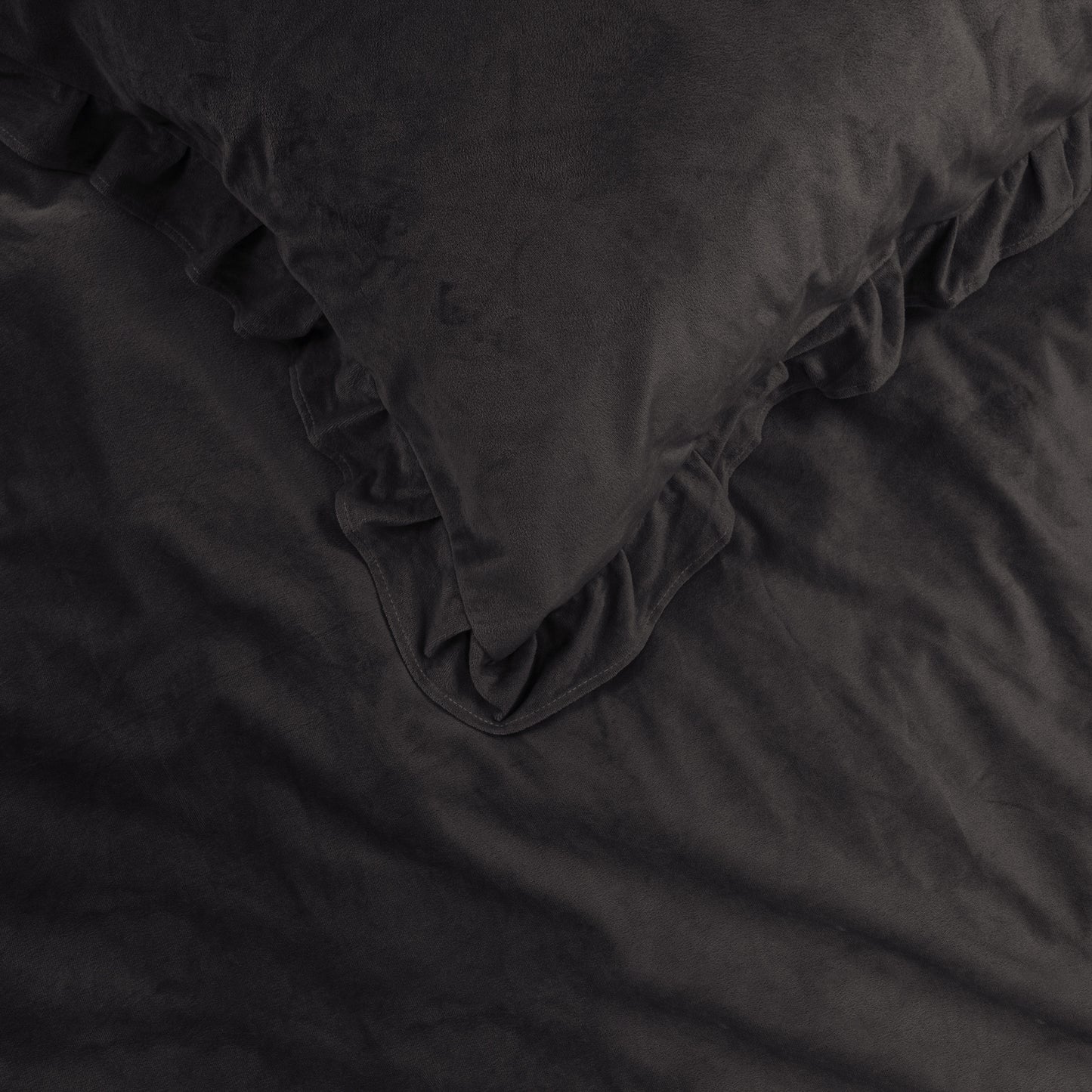 Dekbedovertrek Velvet Ruffles Zwart 