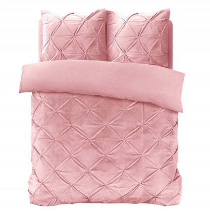 Dekbedovertrek velvet pintuck Roze