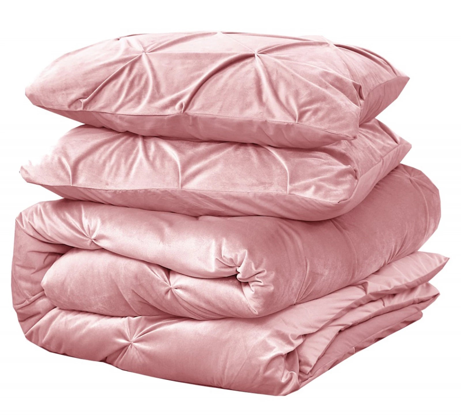 Dekbedovertrek velvet pintuck Roze