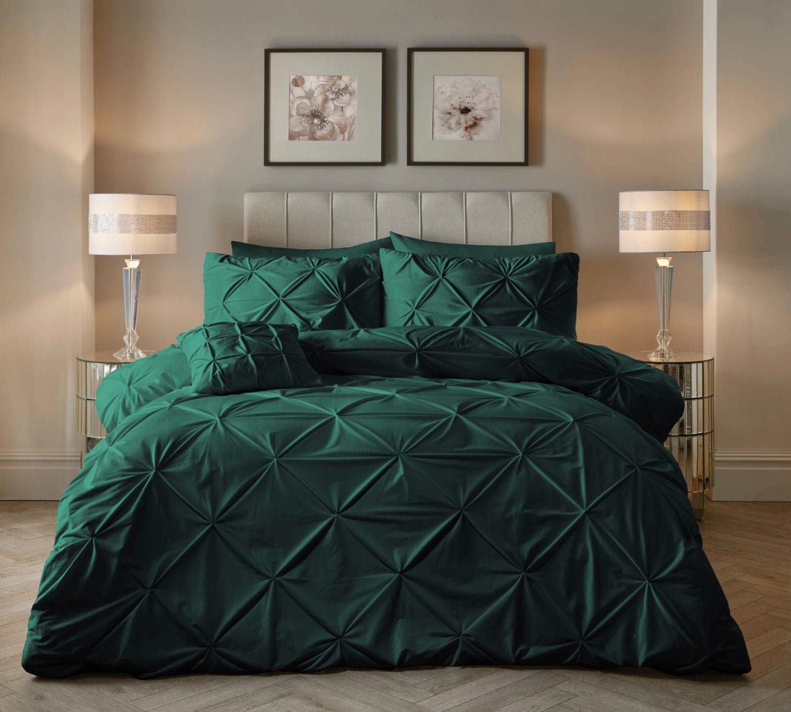 Dekbedovertrek velvet pintuck groen 