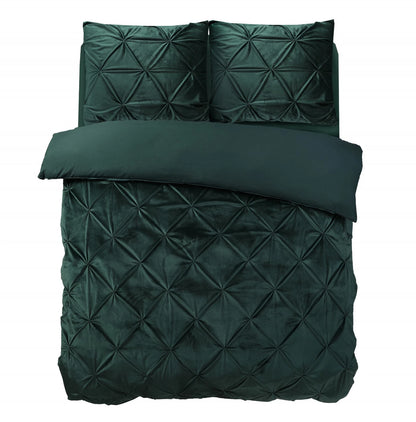 Dekbedovertrek velvet pintuck groen 
