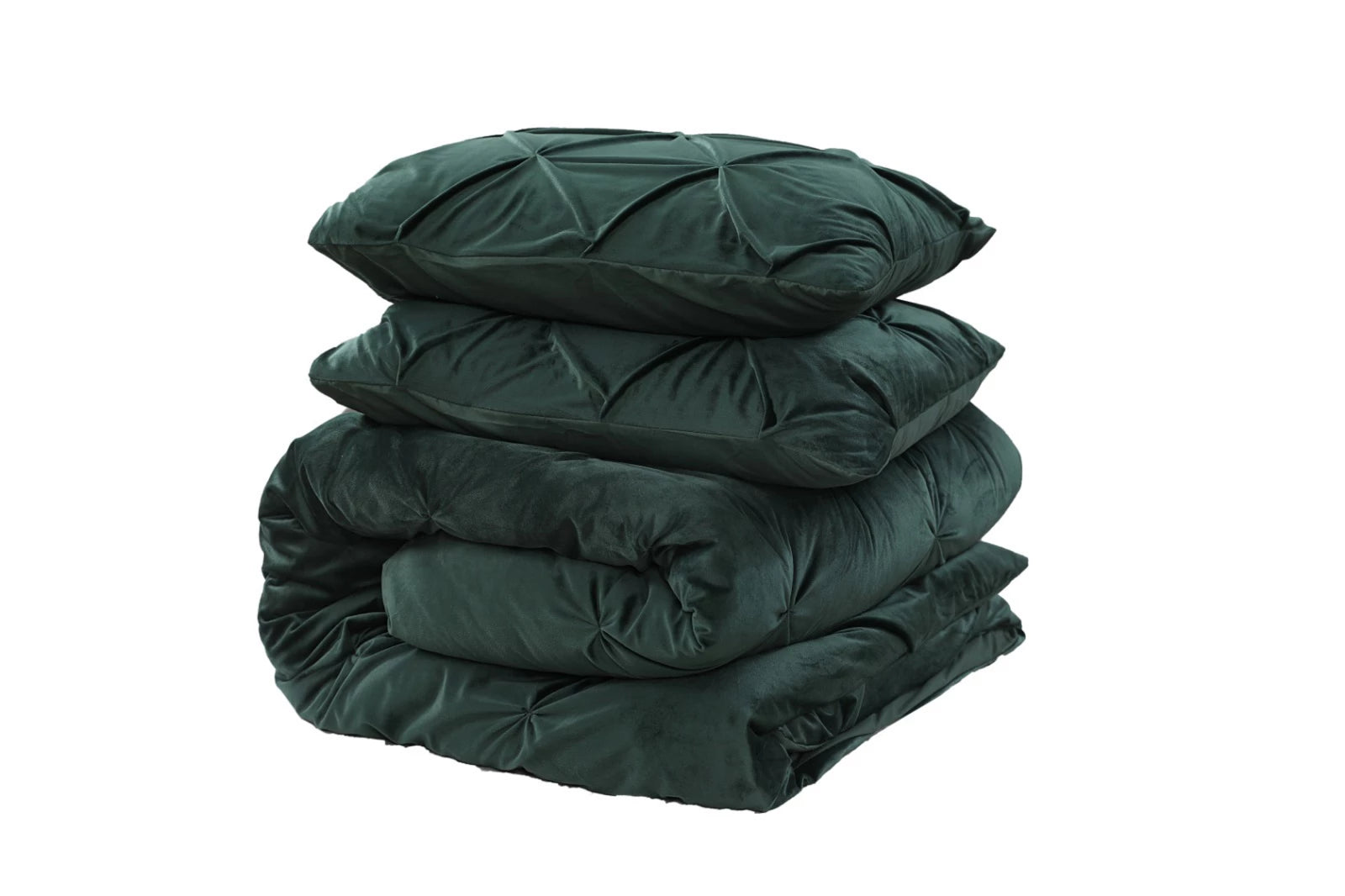 Dekbedovertrek velvet pintuck groen 