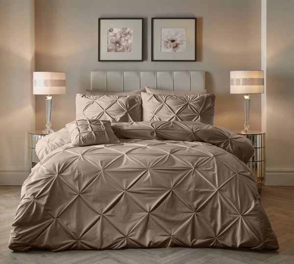Dekbedovertrek velvet pintuck taupe 