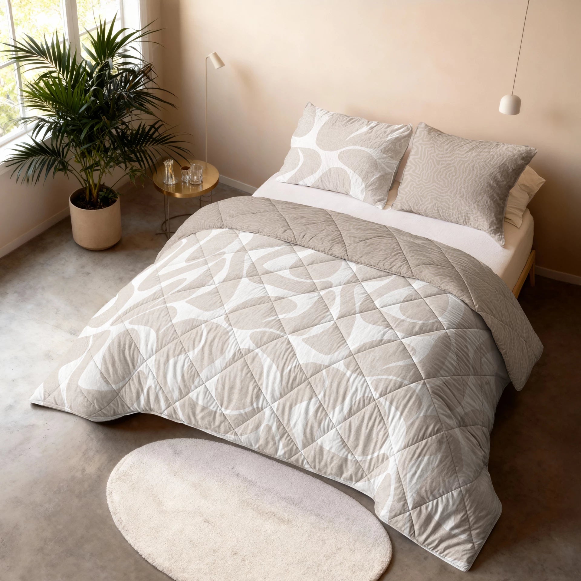 Lazy dekbed Drifty - zand/grijs