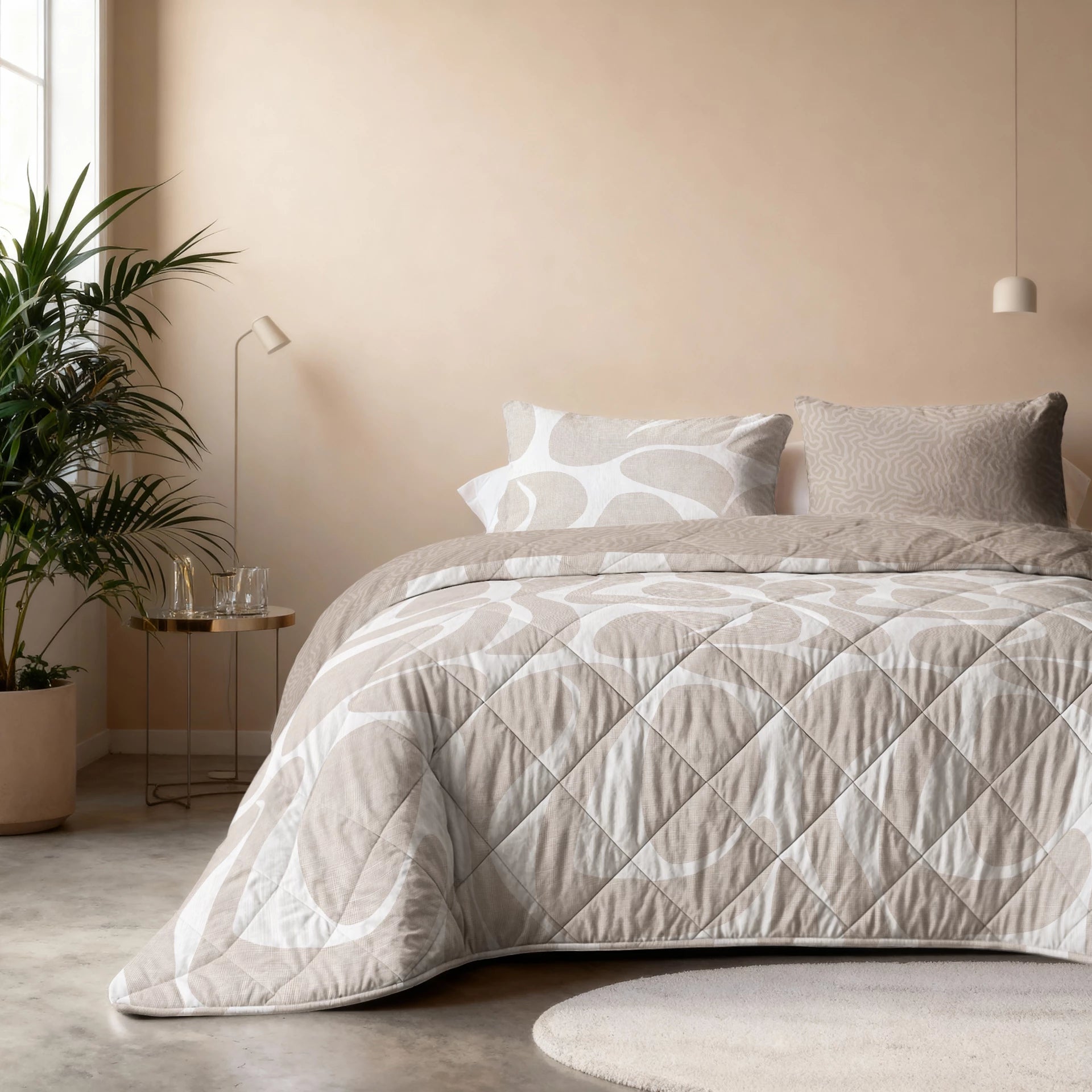 Lazy dekbed Drifty - zand/grijs