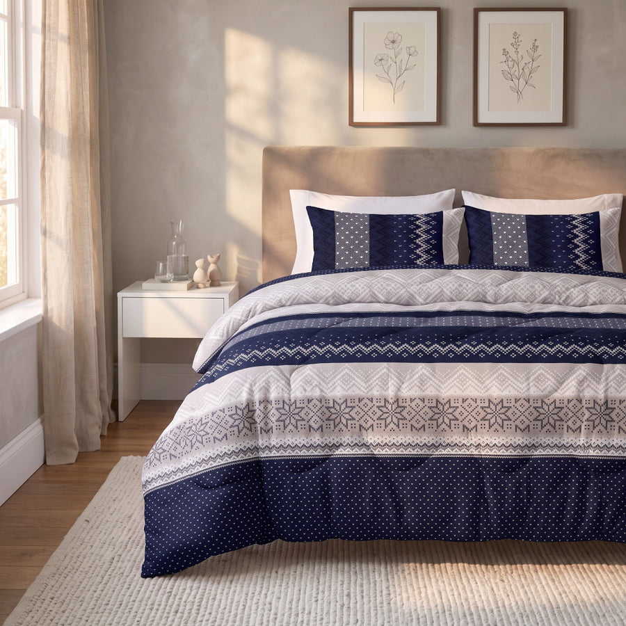 Lazy dekbed Elisabeth Navy Katoenmix