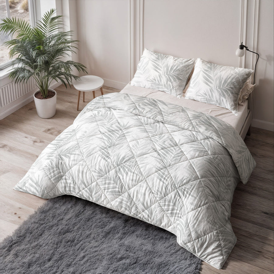 Lazy dekbed Katoen Vinto Wit/Grijs