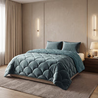Lazy dekbed Teddy/Velvet Groen