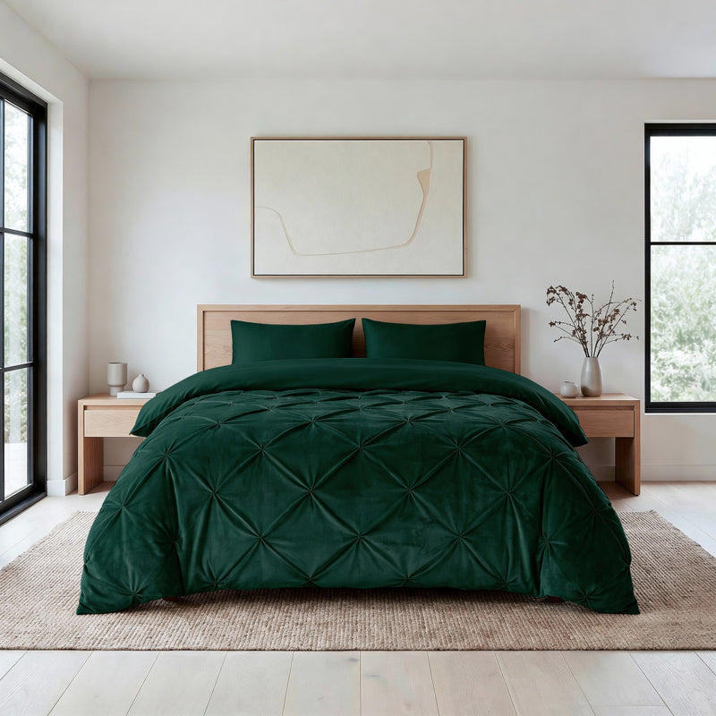 Lazy dekbed Velvet Pintuck Groen