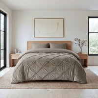 Lazy dekbed Velvet Pintuck Zand