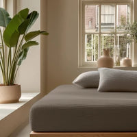 Mousseline Hoeslaken Taupe