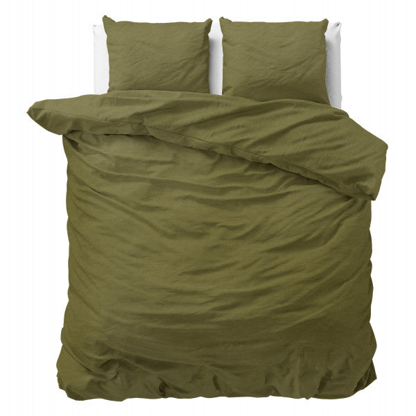 Dekbedovertrek stone washed green - OUTLET